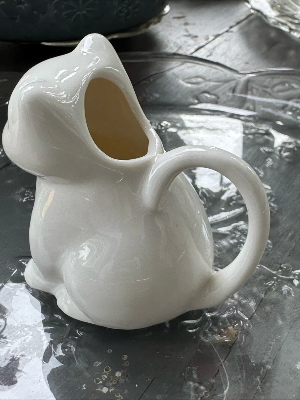White Ceramic Cat Creamer Pitcher